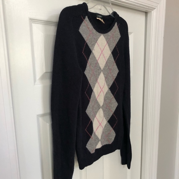 J.Crew Argyle Long Sleeve Wool Cashmere Sweater - Picture 2 of 16